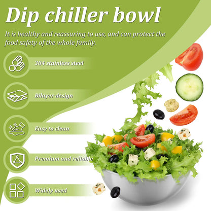 35oz Stainless Steel Insulated Serving Bowl – Hot & Cold Food Storage