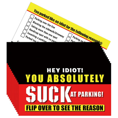 You Parked Like An Idiot” Business Cards – Funny Parking Violation Cards (50 Pack)