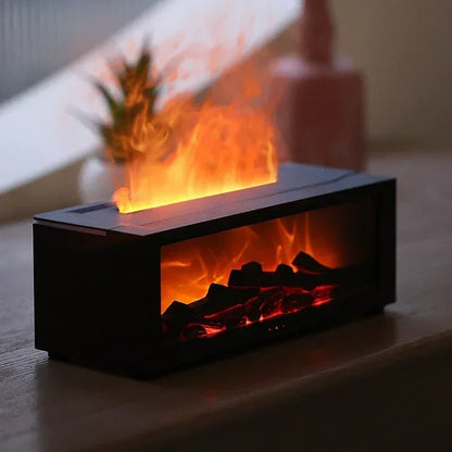 Fireplace Humidifier – LED Flame Essential Oil Diffuser
