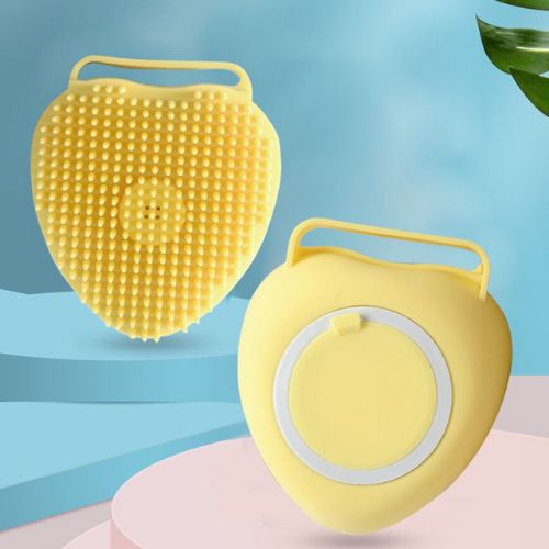 Pet Bath Brush with Shampoo Dispenser – Silicone Dog Massage Scrubber