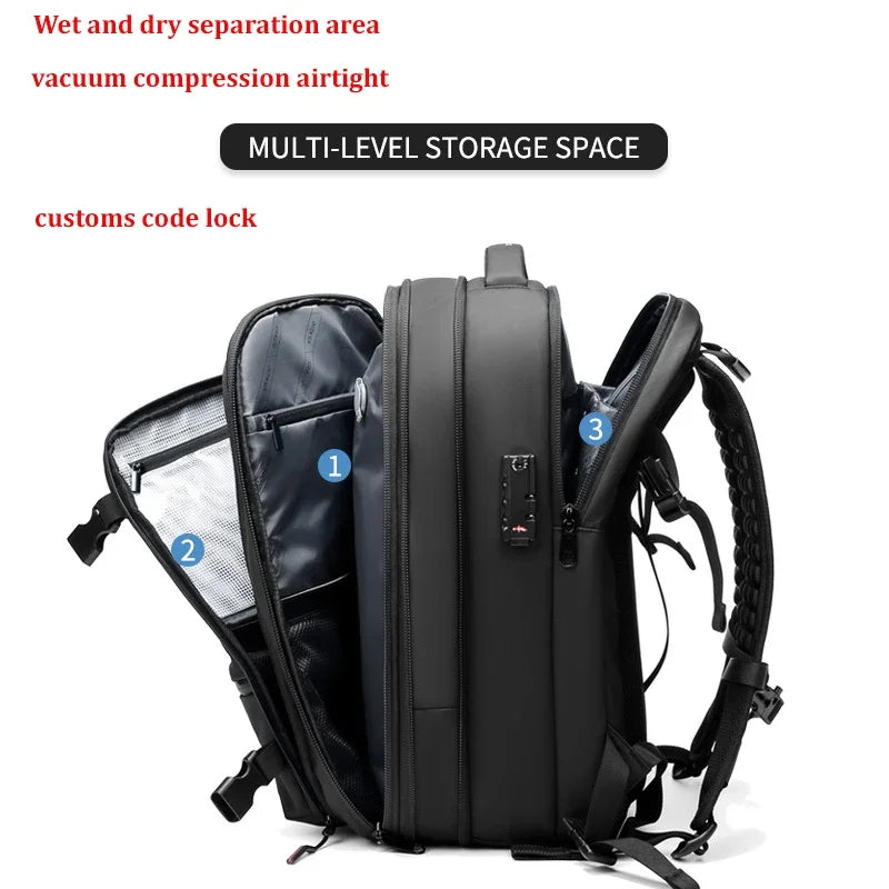 Vacuum Compression Travel Backpack – 60L Expandable Carry-On