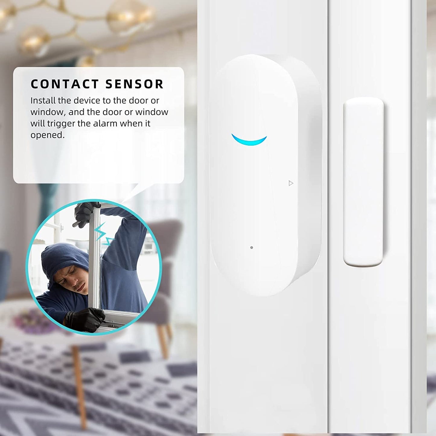 Smart WiFi Window & Door Sensor – Home Security Alert System