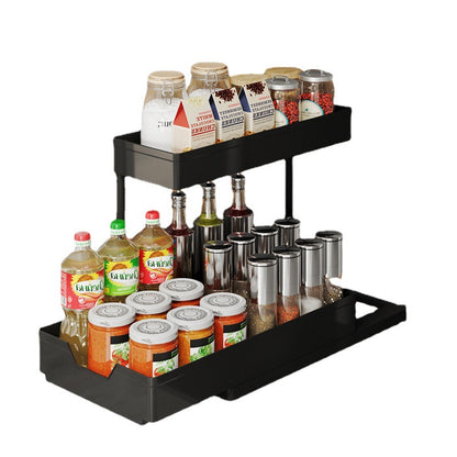 L-Shaped Kitchen Sink Storage Rack – Pull-Out Cabinet Organizer