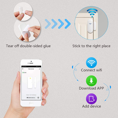 Smart WiFi Window & Door Sensor – Home Security Alert System