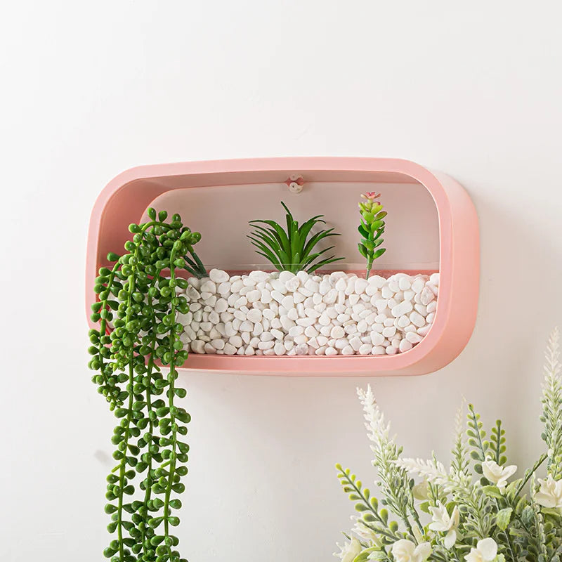 Modern Rectangle Hanging Wall Flower Vase – Decorative Wall-Mounted Planter