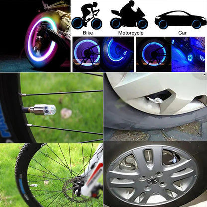 LED Wheel Lights 4-Pack – Colorful Valve Cap Lights for Cars & Bikes