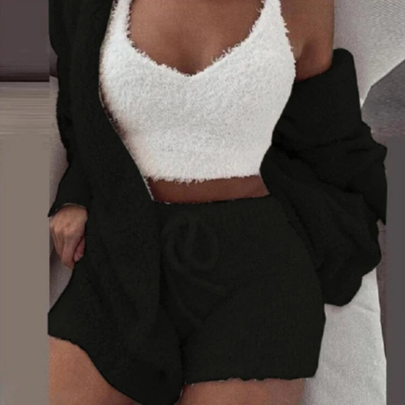 Women’s Knit Pajama Set – 3-Piece Cozy Lounge Outfit