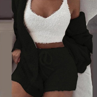Women’s Knit Pajama Set – 3-Piece Cozy Lounge Outfit