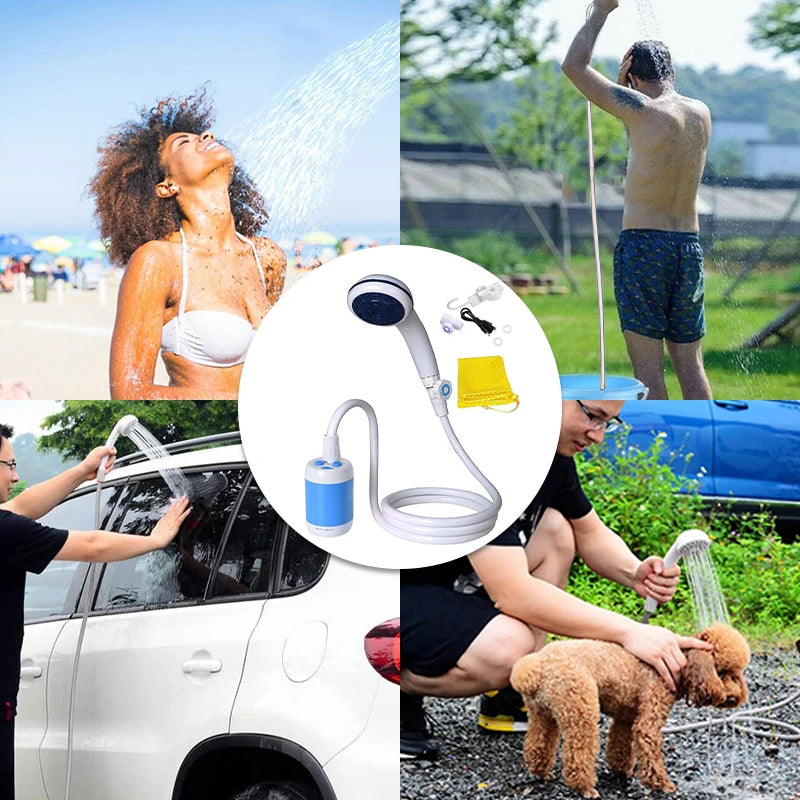 Portable Camping Shower Set with Rechargeable Battery