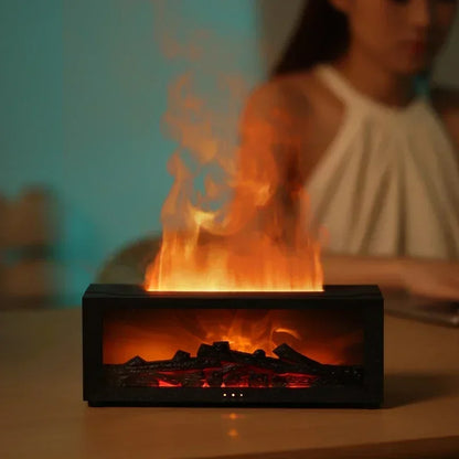 Fireplace Humidifier – LED Flame Essential Oil Diffuser