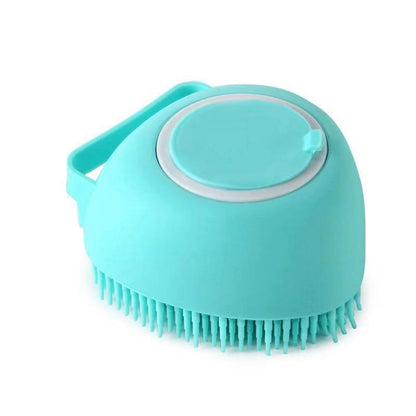 Pet Bath Brush with Shampoo Dispenser – Silicone Dog Massage Scrubber