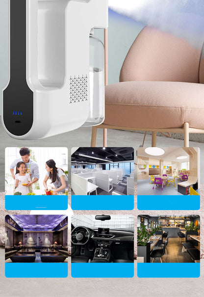 Hand-held wireless nano spray disinfection gun blue ray disinfection gun rechargeable spray gun alcohol atomization spray machine