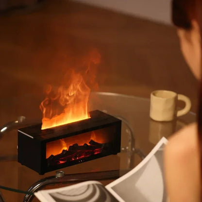 Fireplace Humidifier – LED Flame Essential Oil Diffuser