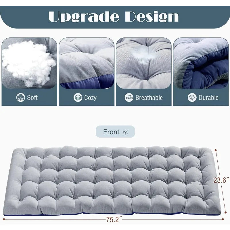 3-in-1 Folding Camping Bed with Adjustable Backrest