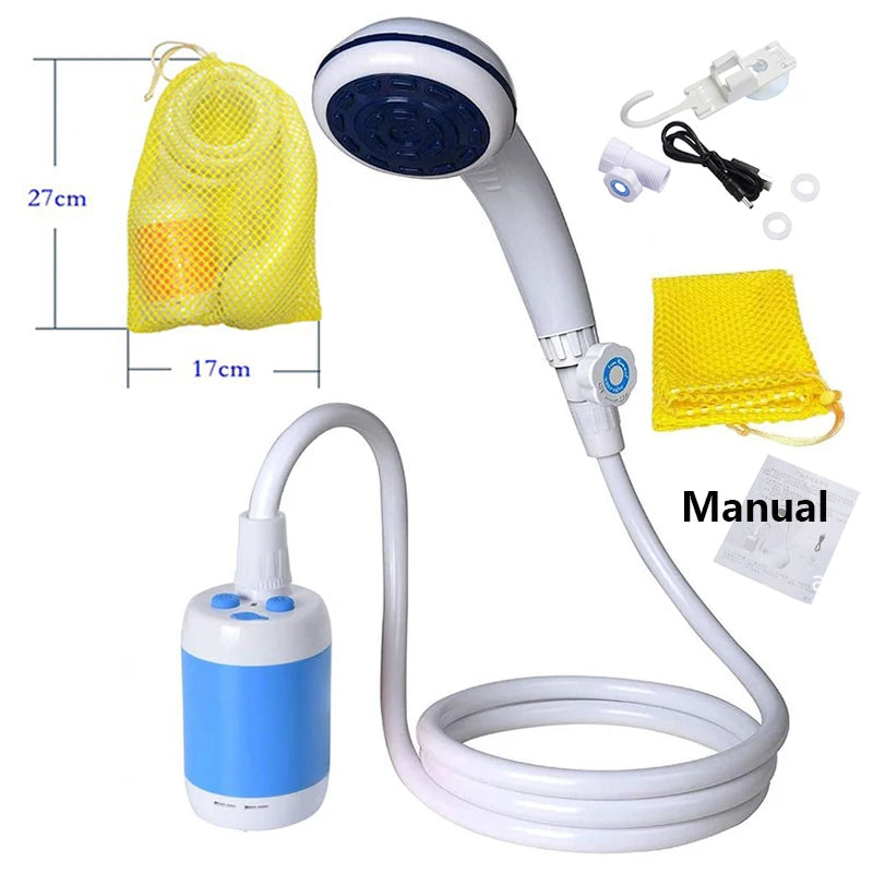Portable Camping Shower Set with Rechargeable Battery