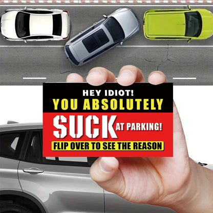 You Parked Like An Idiot” Business Cards – Funny Parking Violation Cards (50 Pack)