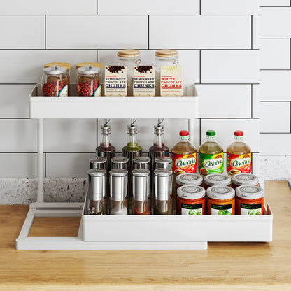 L-Shaped Kitchen Sink Storage Rack – Pull-Out Cabinet Organizer