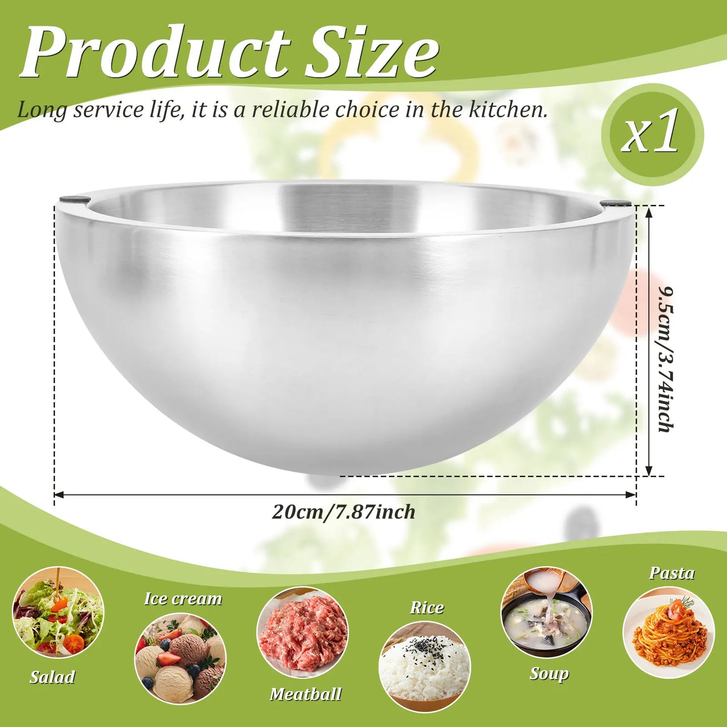 35oz Stainless Steel Insulated Serving Bowl – Hot & Cold Food Storage