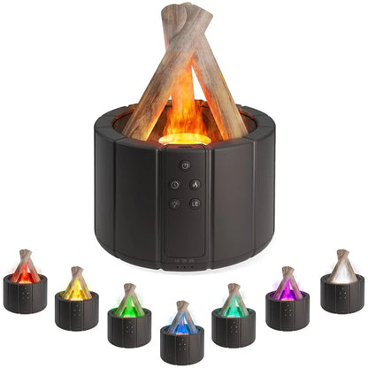 Bonfire Shaped Diffuser – LED Flame Essential Oil Humidifier