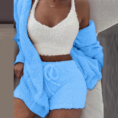 Women’s Knit Pajama Set – 3-Piece Cozy Lounge Outfit