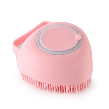 Pet Bath Brush with Shampoo Dispenser – Silicone Dog Massage Scrubber