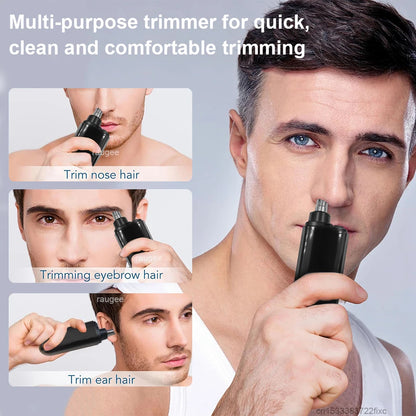 Mini Electric Nose & Ear Hair Trimmer – USB Rechargeable