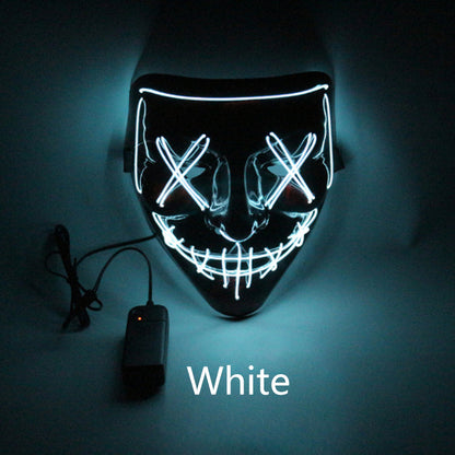 LED Glow Scary Mask – PVC EL Wire Halloween Party Mask