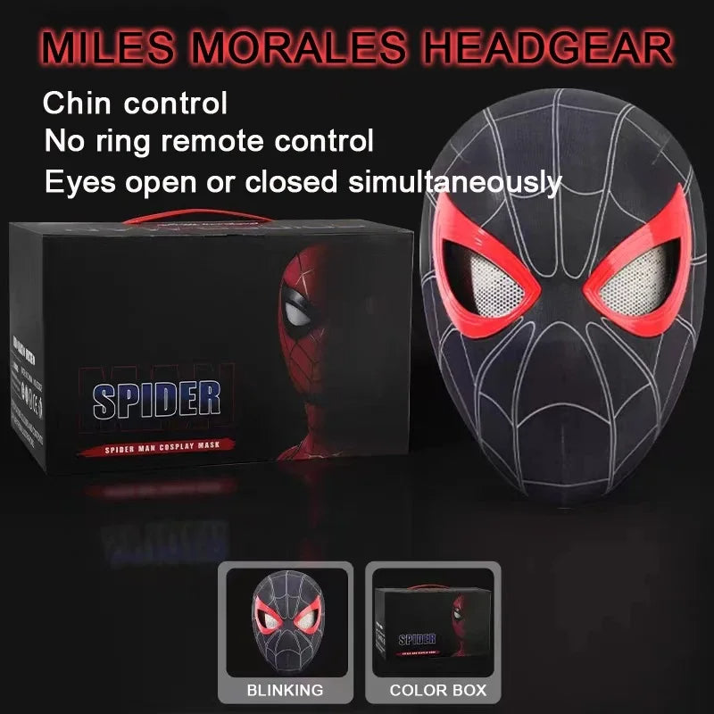 Realistic Spider Mask – Dual Control Blinking Cosplay Halloween Mask
