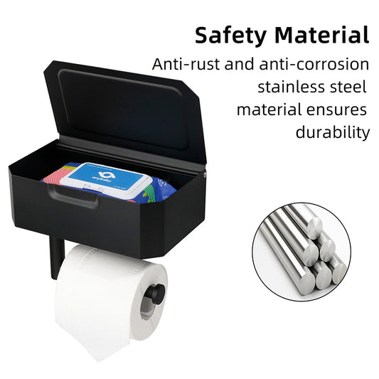 Stainless Steel Paper Towel Box And Paper Towel Holder In Bathroom Wall Mounted Perforated Roll Paper Holder Household Toilet Paper Holder