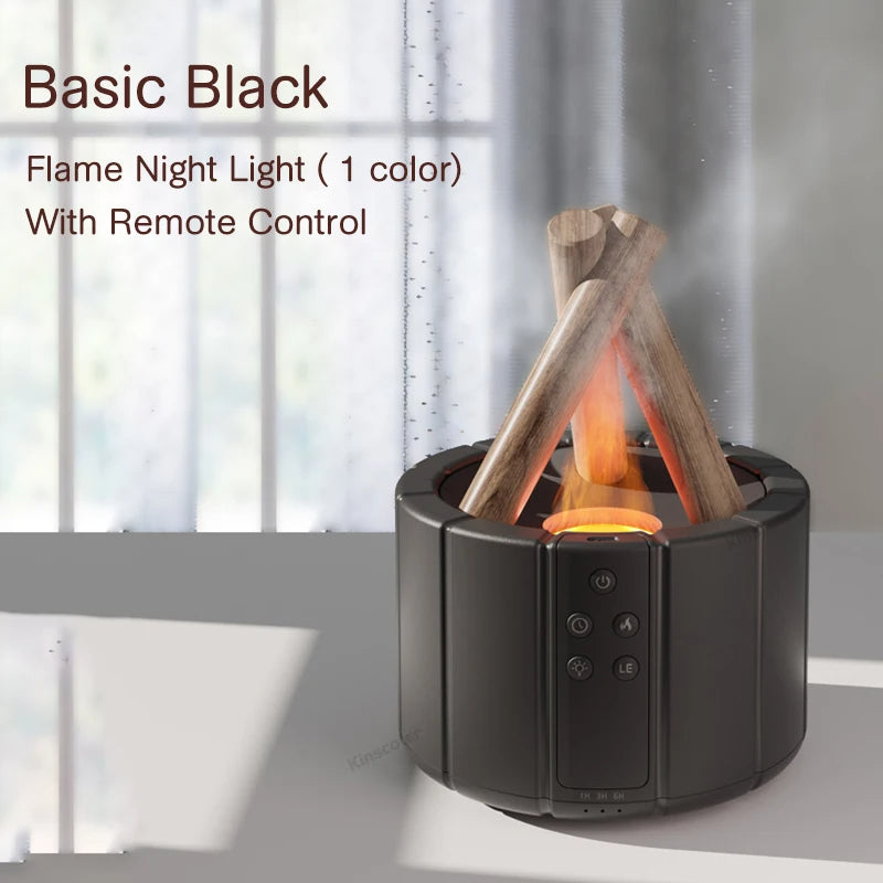 Bonfire Shaped Diffuser – LED Flame Essential Oil Humidifier