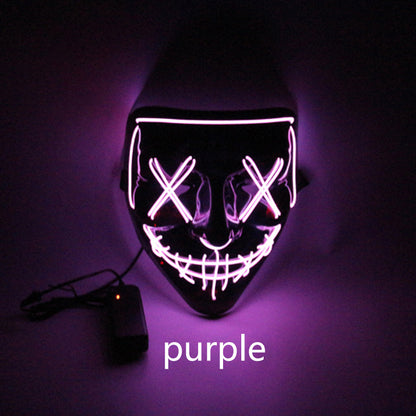LED Glow Scary Mask – PVC EL Wire Halloween Party Mask