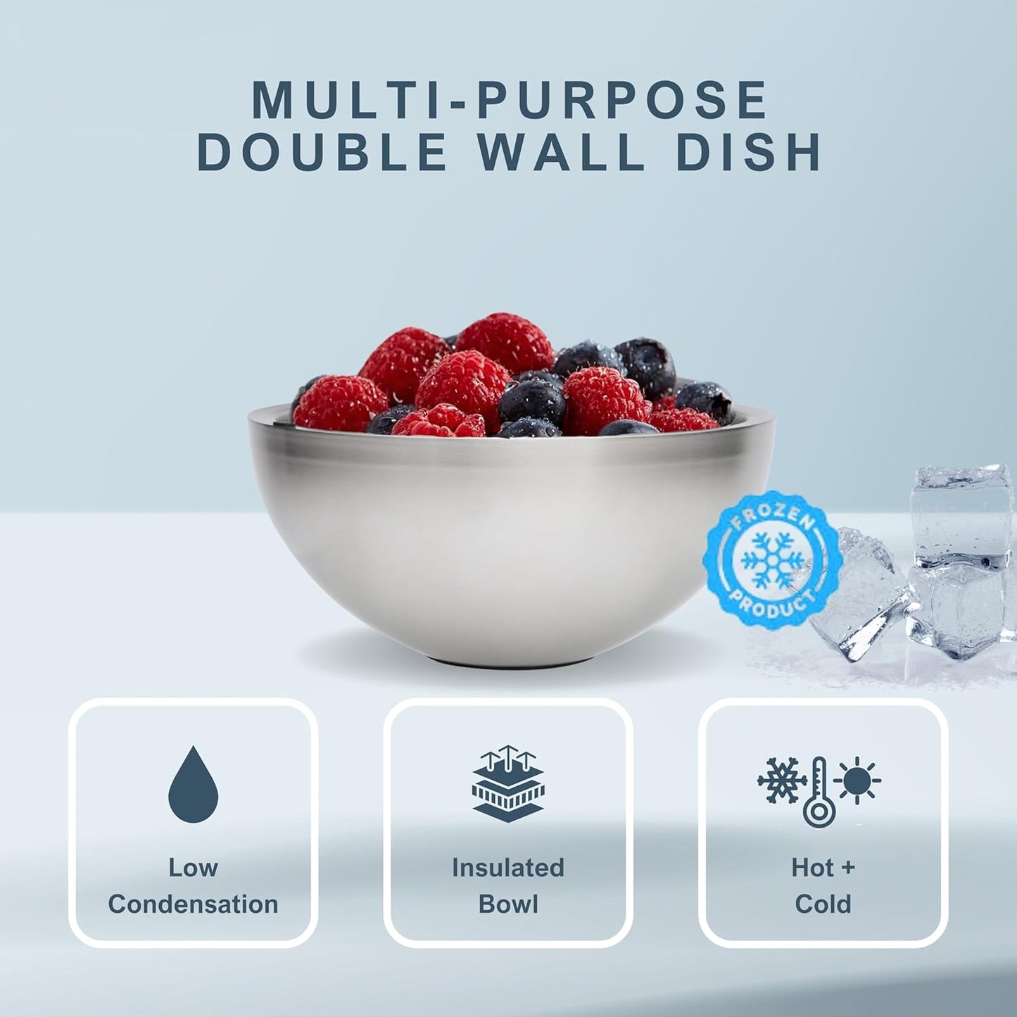 35oz Stainless Steel Insulated Serving Bowl – Hot & Cold Food Storage