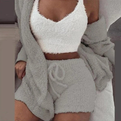 Women’s Knit Pajama Set – 3-Piece Cozy Lounge Outfit