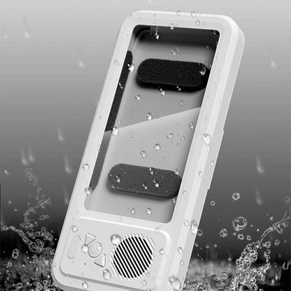 Shower Phone Holder with Bluetooth Speaker – Waterproof Wall Mount for Music & Videos