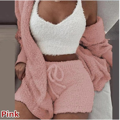 Women’s Knit Pajama Set – 3-Piece Cozy Lounge Outfit