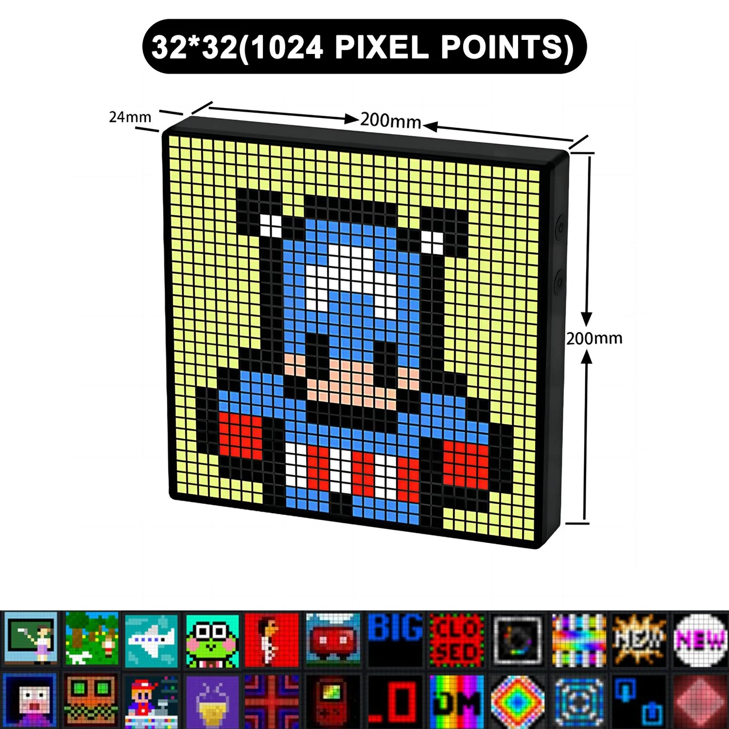 Smart LED Matrix Pixel Display – Pixel Art Digital Frame & Smart Clock