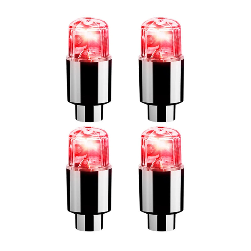 LED Wheel Lights 4-Pack – Colorful Valve Cap Lights for Cars & Bikes