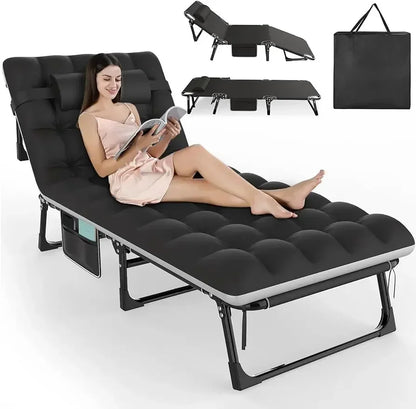 3-in-1 Folding Camping Bed with Adjustable Backrest