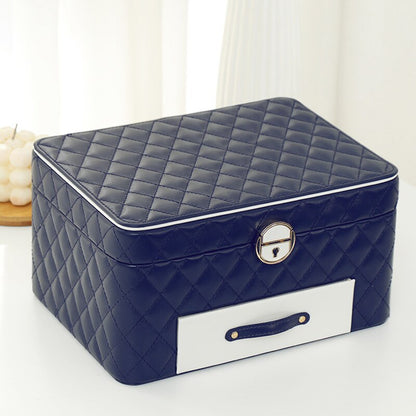 New 3-layer Large Jewelry Box High Capacity Jewelry Casket Storage Organizer Leather Travel Beauty Boxs for Women